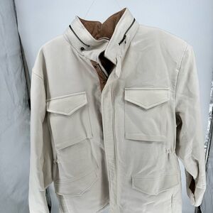 Vince Cream Field Jacket with Brown Interior Trim